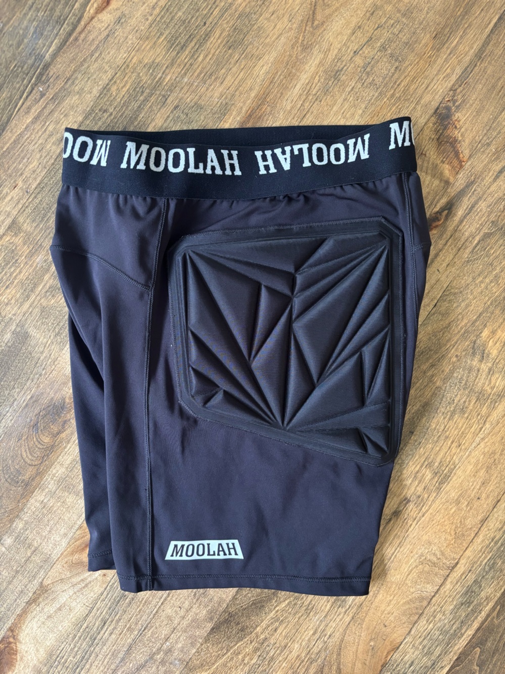 Moolah Womens Solid Black Padded Athletic Compression Shorts -Size S 6mm Padding